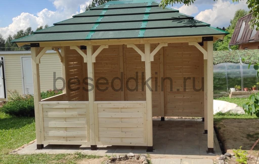 Беседка деревянная прямоугольная П-043-3