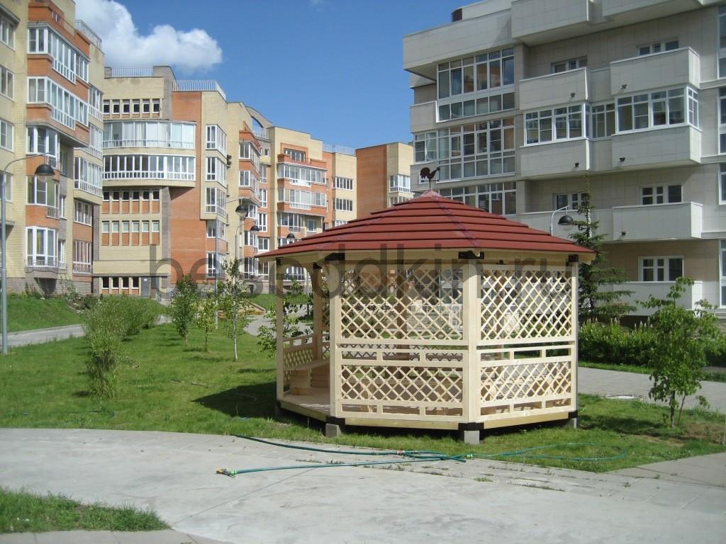 Беседка деревянная восьмигранная В-099-3