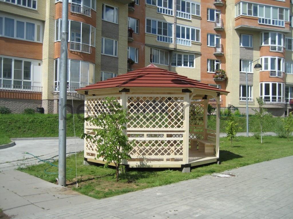 Беседка деревянная восьмигранная В-099