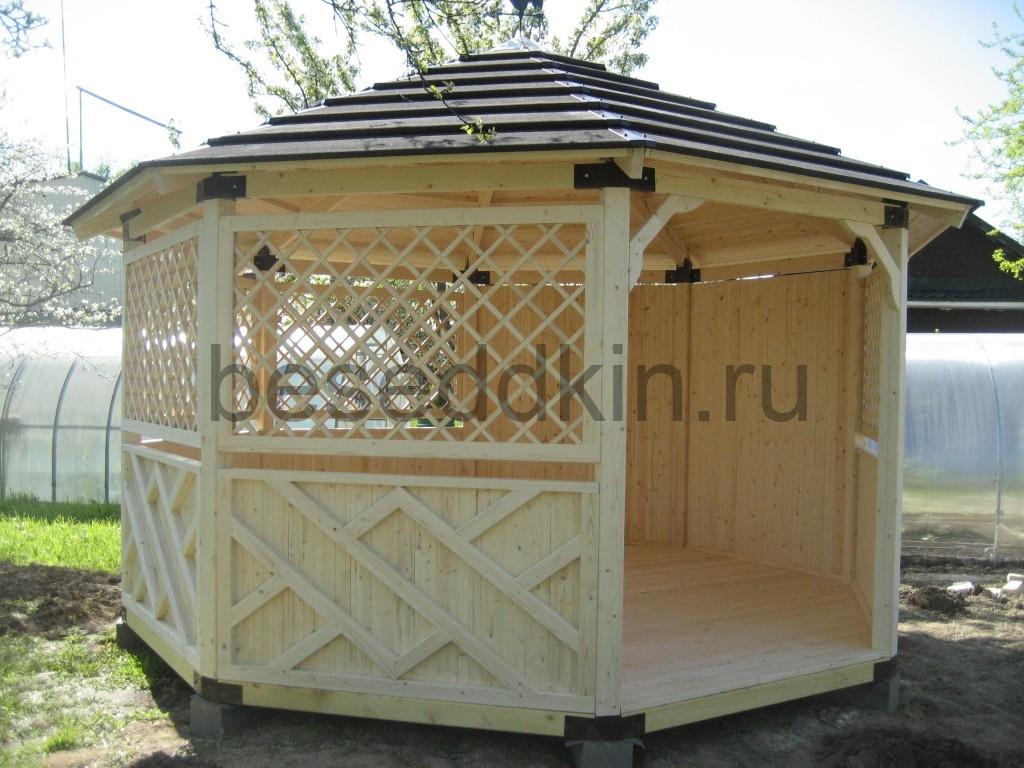 Беседка деревянная восьмигранная В-102-5
