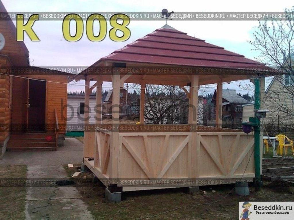 Беседка деревянная квадратная К-008