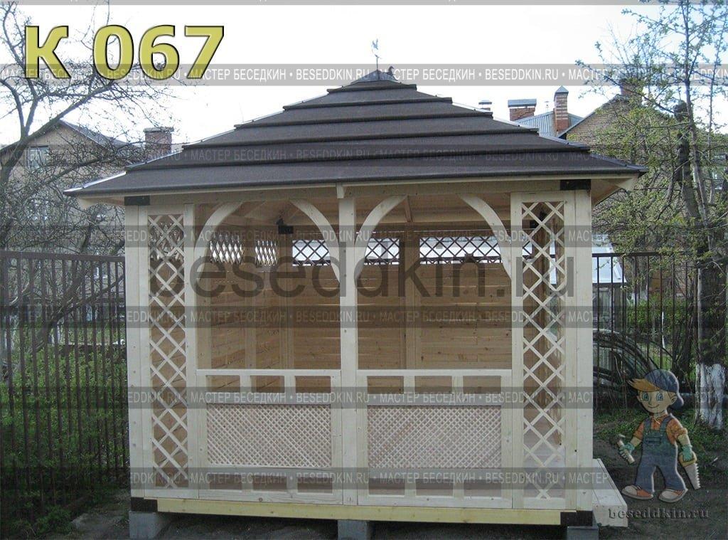 Беседка деревянная квадратная К-067