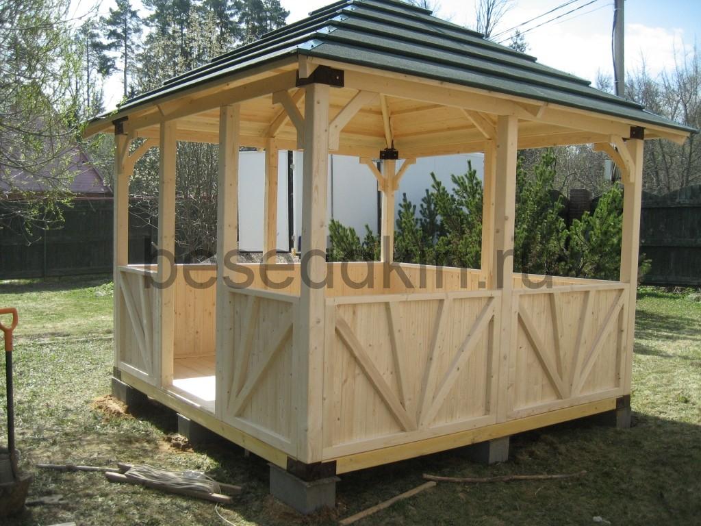 Беседка деревянная квадратная К-004