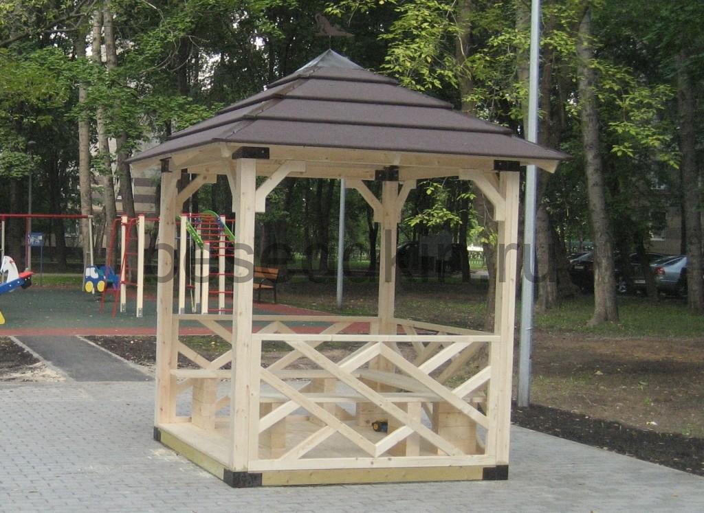 Беседка деревянная квадратная К-011-3