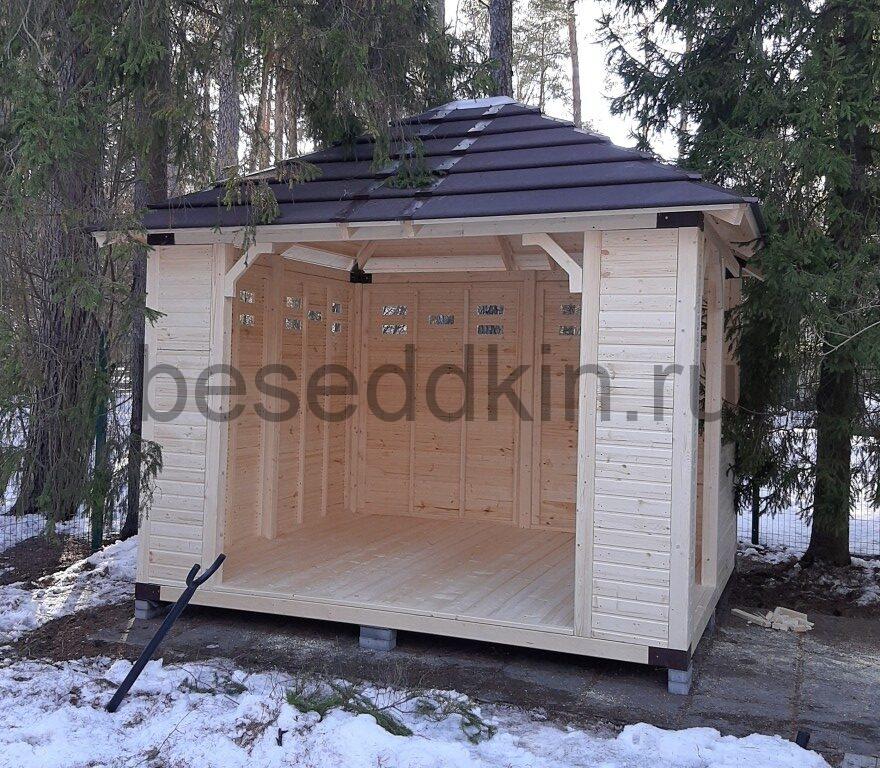 Беседка деревянная квадратная К-014