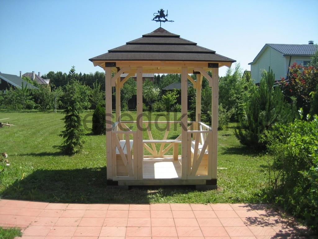 Беседка деревянная квадратная К-039-2