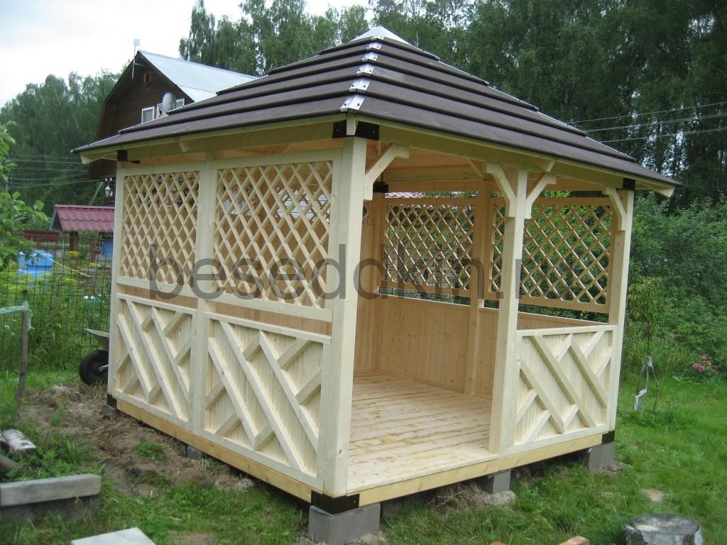 Беседка деревянная квадратная К-060-2