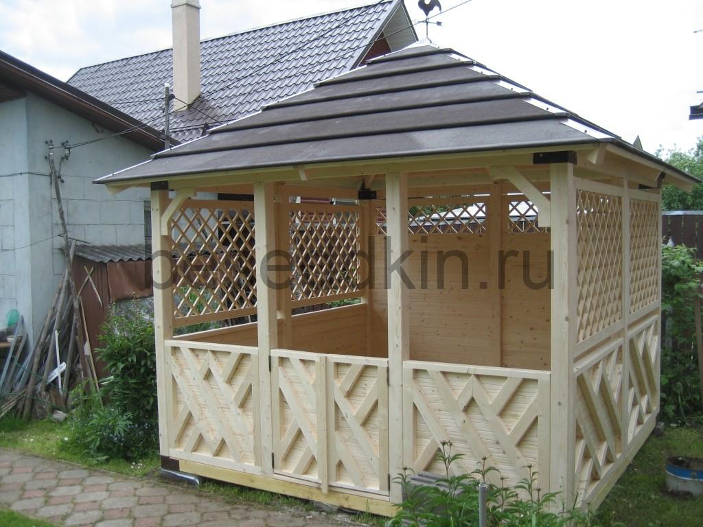 Беседка деревянная квадратная К-071