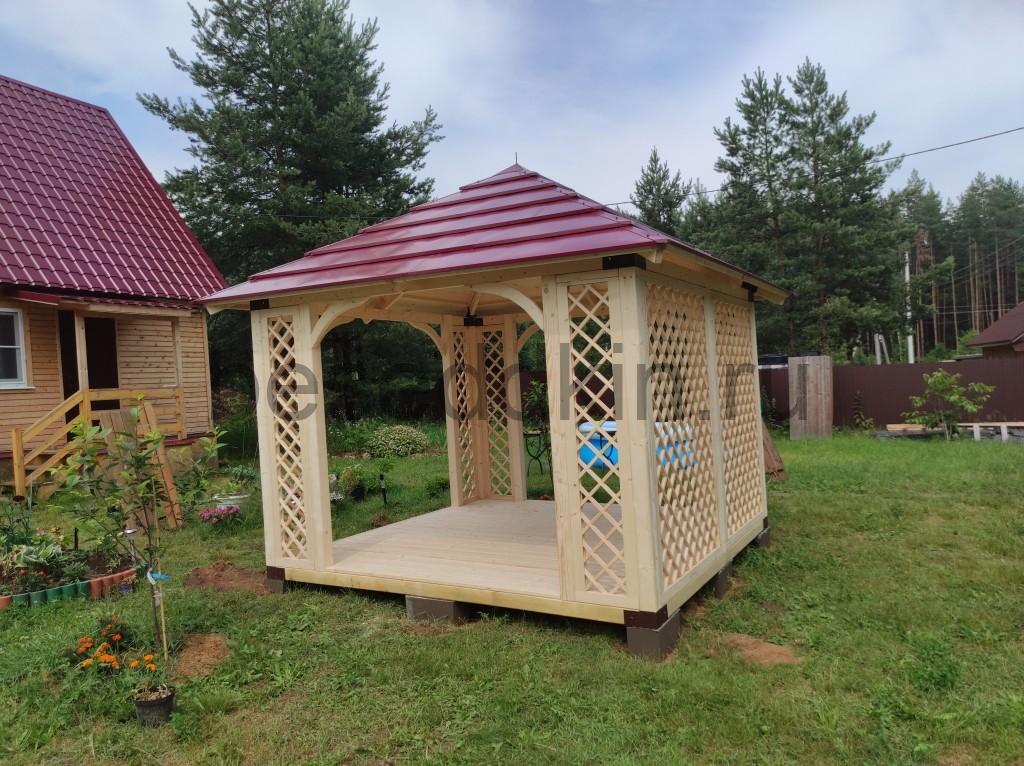 Беседка деревянная квадратная К-077-2