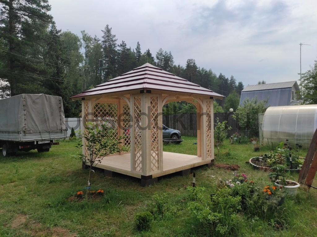 Беседка деревянная квадратная К-077-3