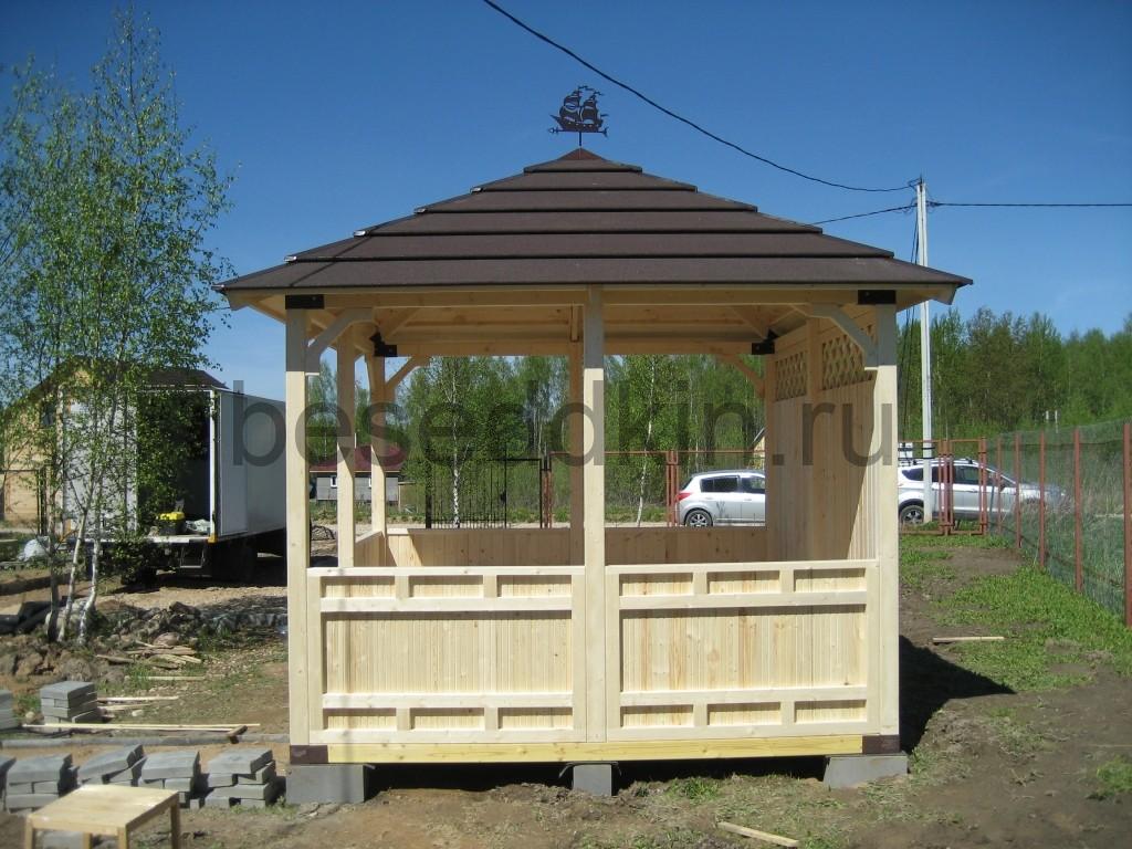 Беседка деревянная квадратная К-078-2