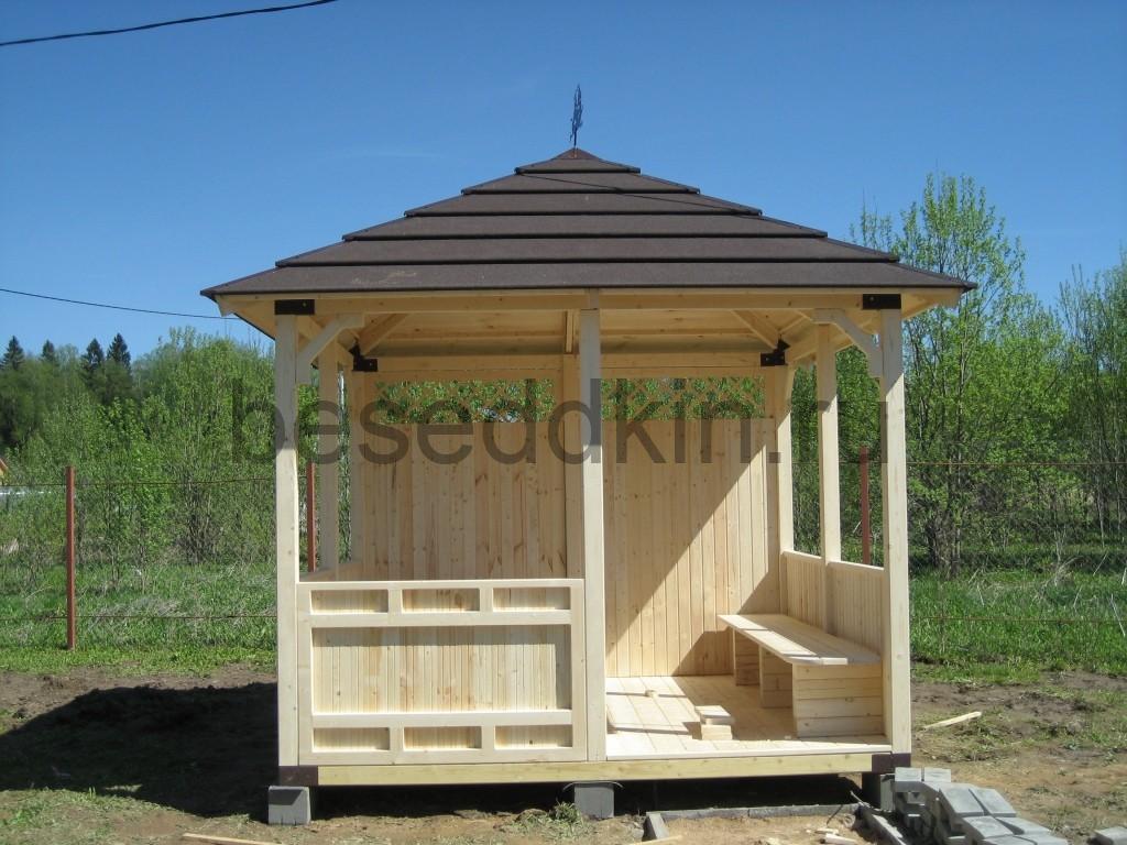 Беседка деревянная квадратная К-078