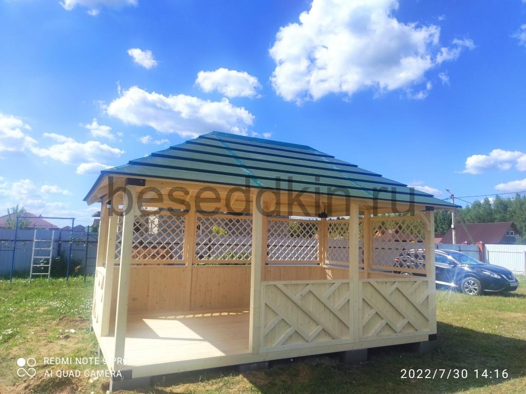 Беседка деревянная прямоугольная П-089-2