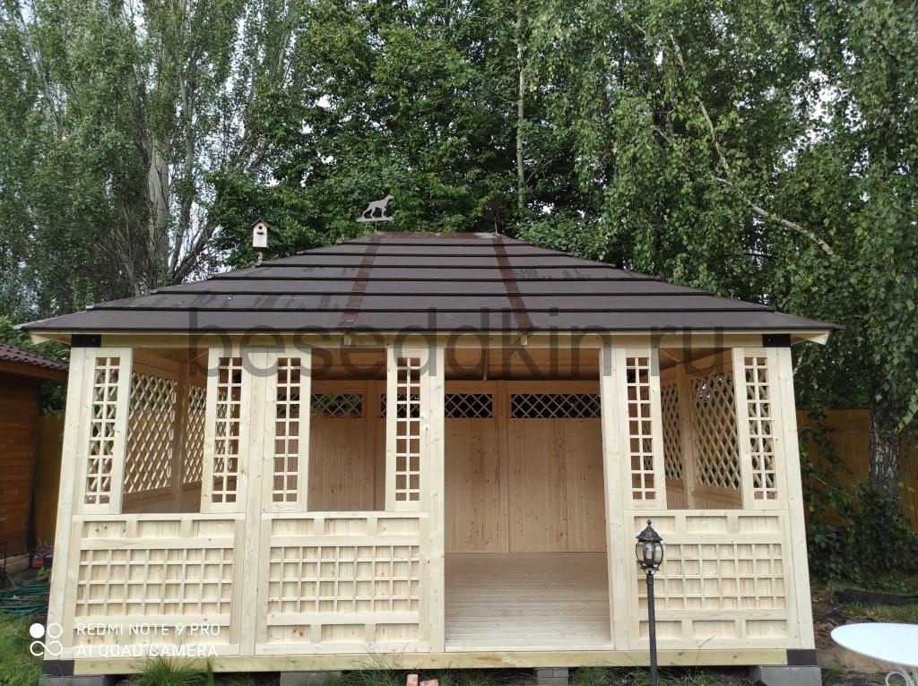 Беседка деревянная прямоугольная П-093-2