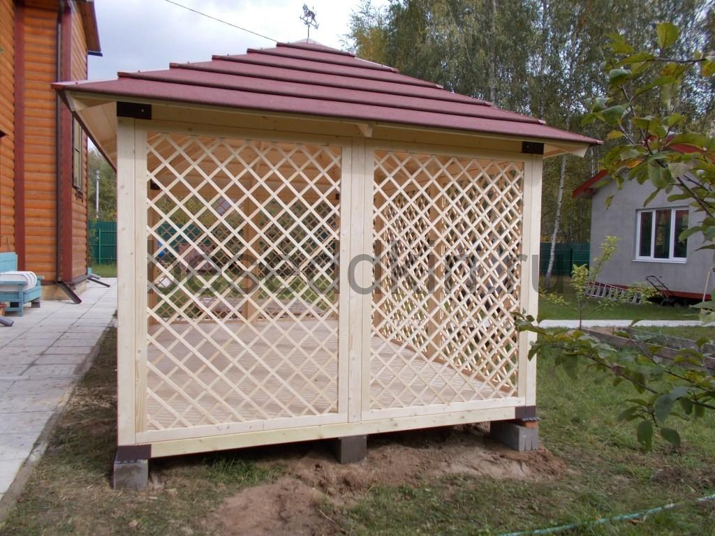 Беседка деревянная прямоугольная П-097-2