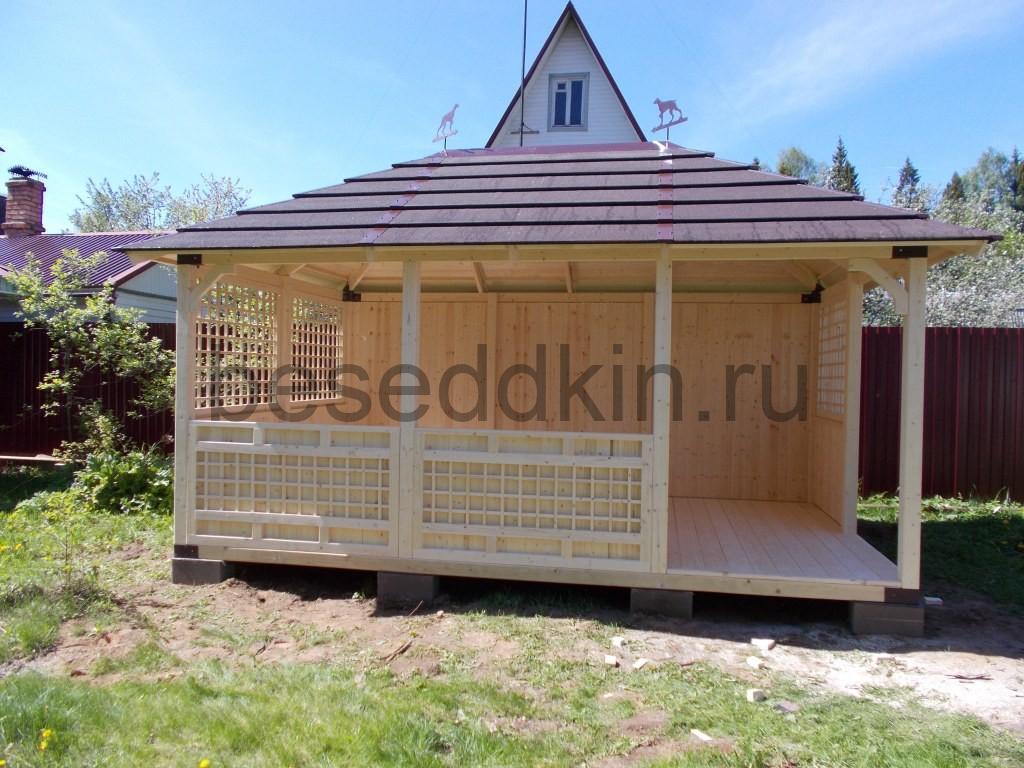 Беседка деревянная прямоугольная П-167