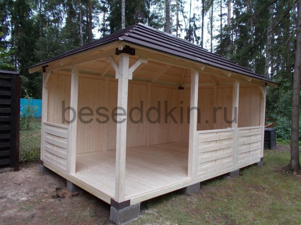 Беседка деревянная прямоугольная П-173-2