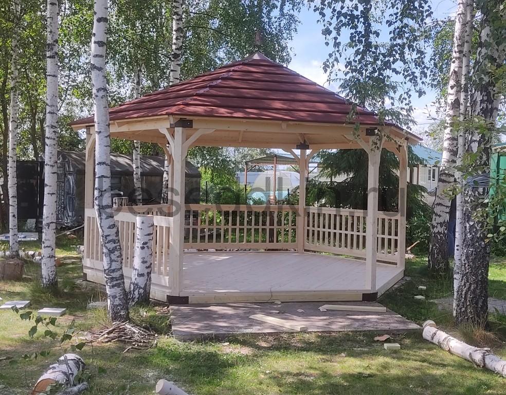 Беседка деревянная шестигранная Ш-034-6