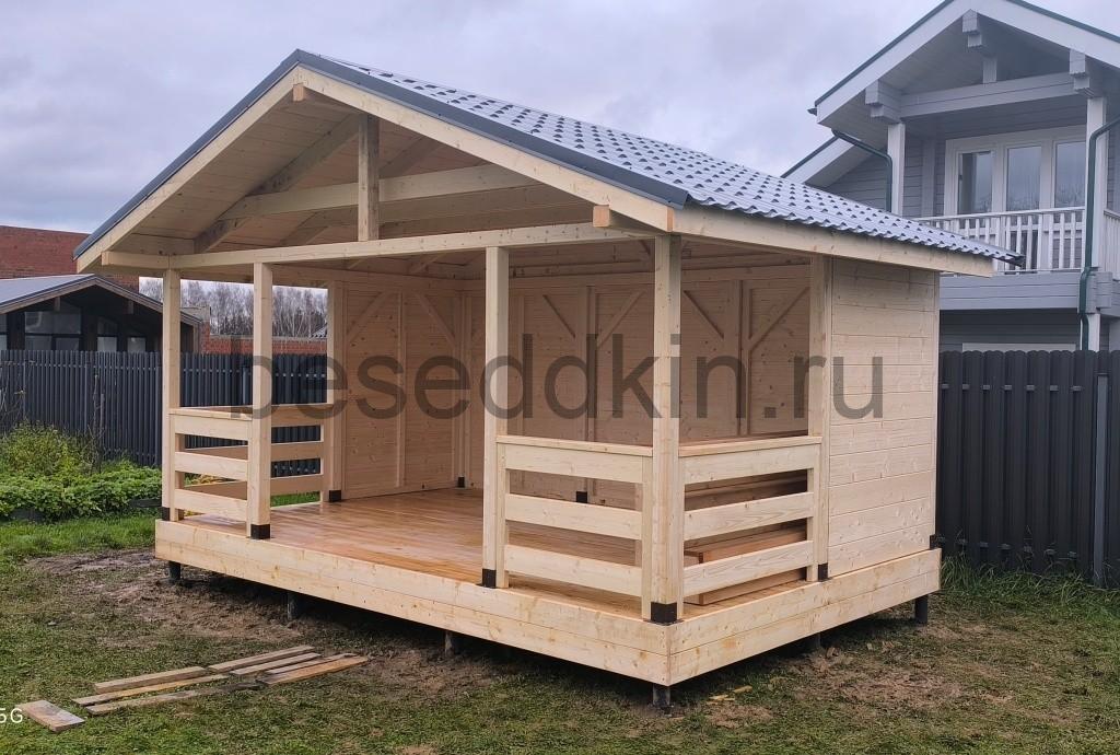 Беседка деревянная прямоугольная И-202